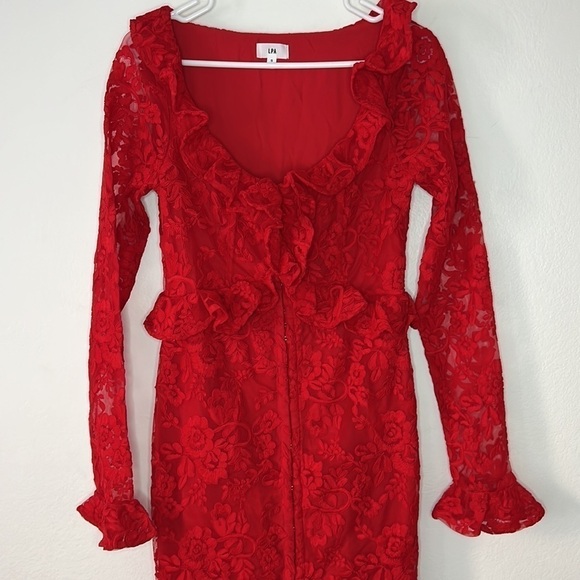 LPA Alba Dress in Red Size Small Revolve - Picture 4 of 15